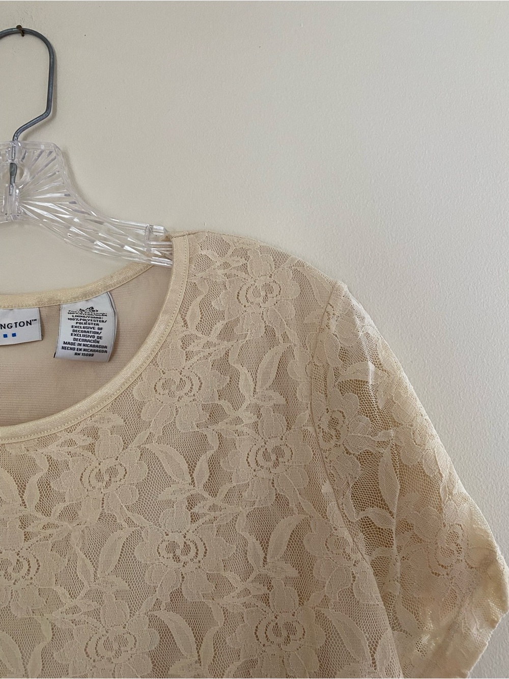 Covington Lace Crewneck Top in Cream